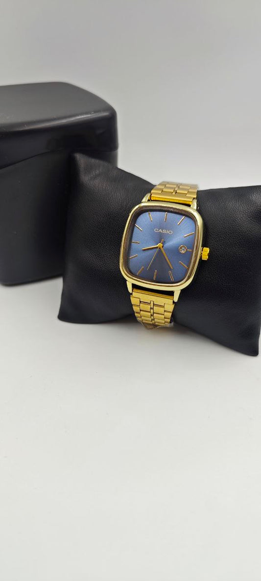 CASİO VİNTAGE DIŞI ALTIN İÇİ MAVİ