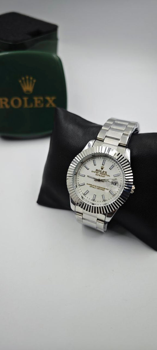 ROLEX DIŞI GÜMÜŞ İÇİ BEYAZ SAAT