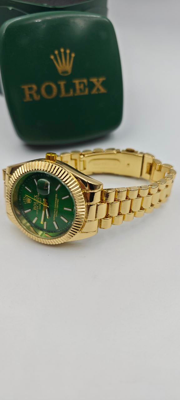 ROLEX DIŞI ALTIN İÇİ YEŞİL SAAT