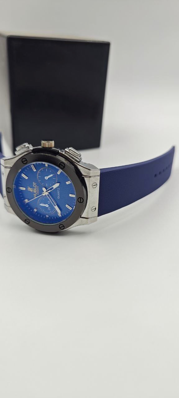 HUBLOT SLİKON KORDON MAVİ SAAT