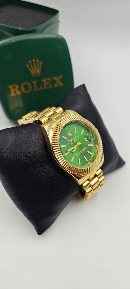 ROLEX DIŞI ALTIN İÇİ YEŞİL SAAT