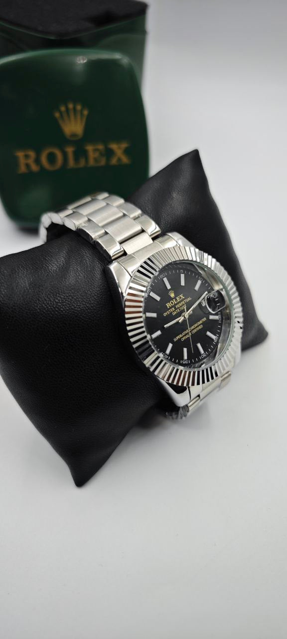 ROLEX DIŞI GÜMÜŞ İÇİ SİYAH SAAT