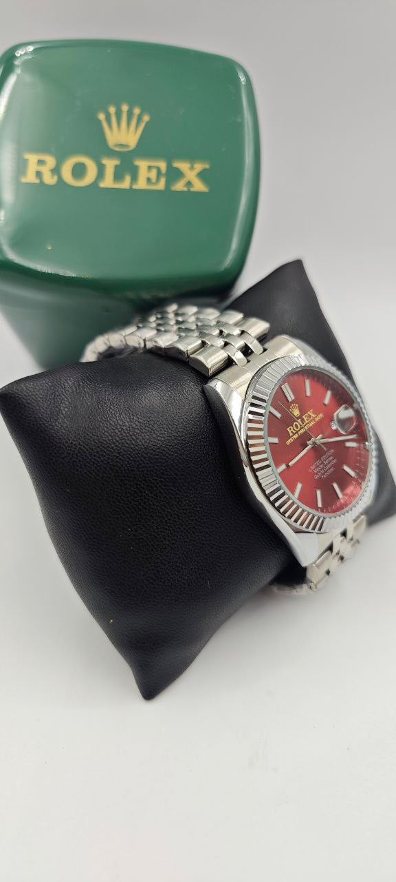 ROLEX ÇELİK KIRMIZI SAAT