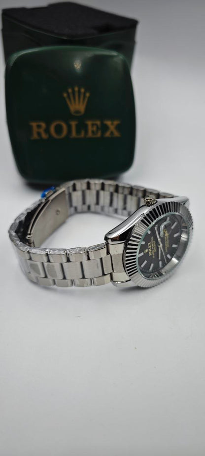 ROLEX DIŞI GÜMÜŞ İÇİ SİYAH SAAT