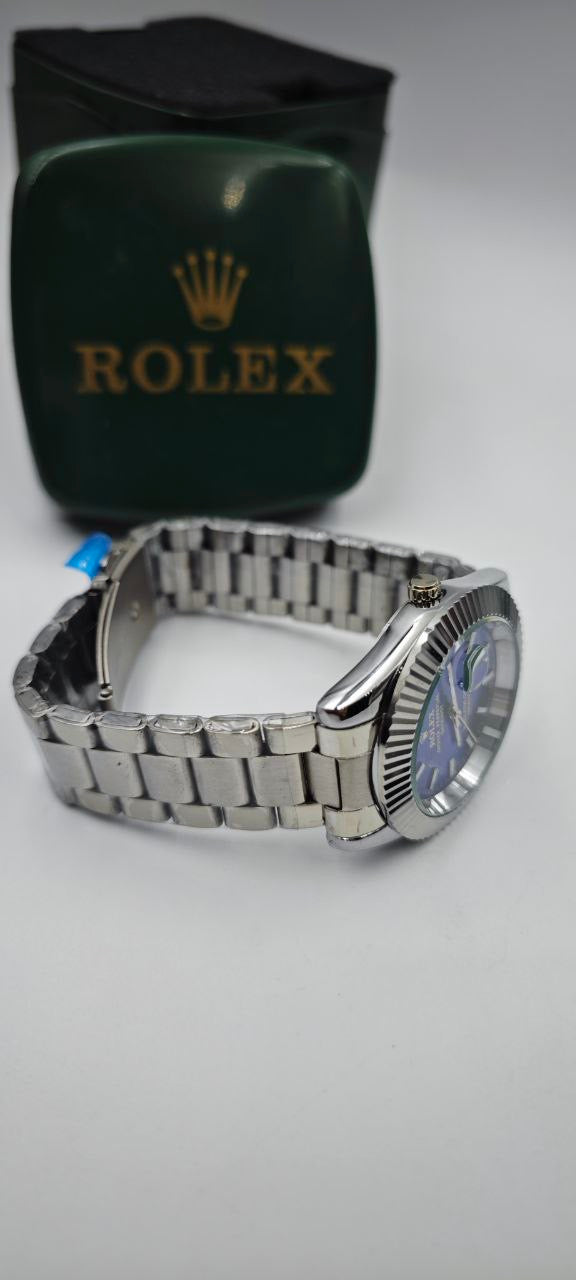 ROLEX DIŞI GÜMÜŞ İÇİ MAVİ SAAT
