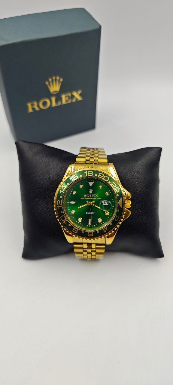 ROLEX DIŞI ALTIN İÇİ YEŞİL SAAT