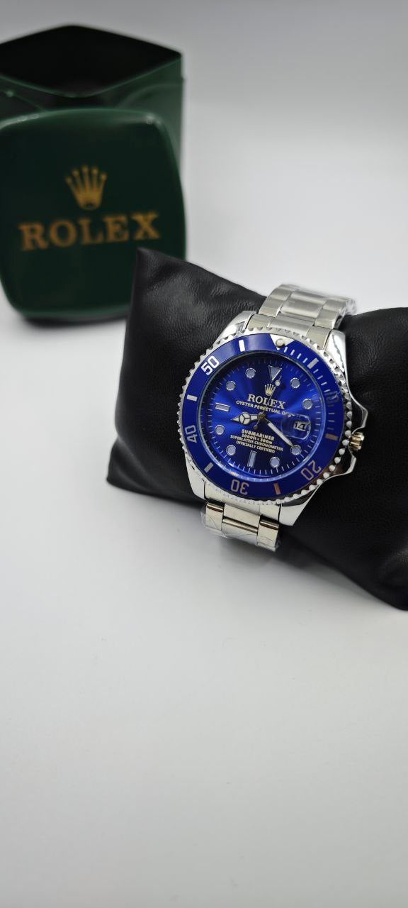 ROLEX SUBMARİNA DIŞI GÜMÜŞ İÇİ MAVİ SAAT