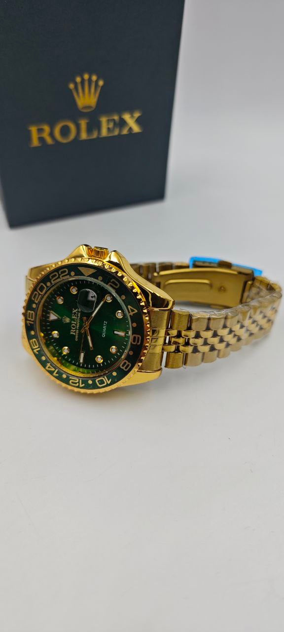 ROLEX DIŞI ALTIN İÇİ YEŞİL SAAT