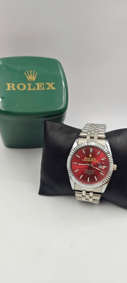 ROLEX ÇELİK KIRMIZI SAAT