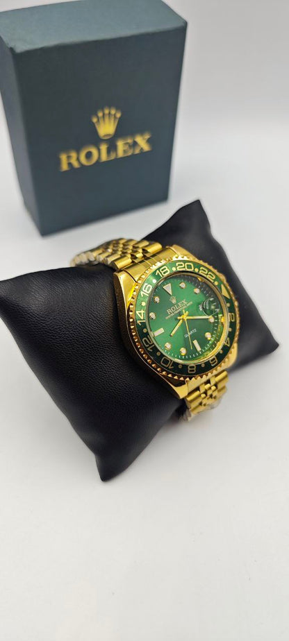 ROLEX DIŞI ALTIN İÇİ YEŞİL SAAT