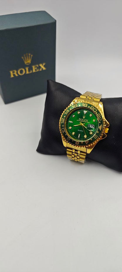 ROLEX DIŞI ALTIN İÇİ YEŞİL SAAT