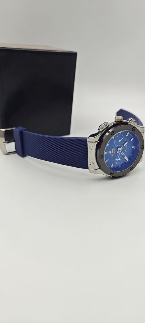 HUBLOT SLİKON KORDON MAVİ SAAT