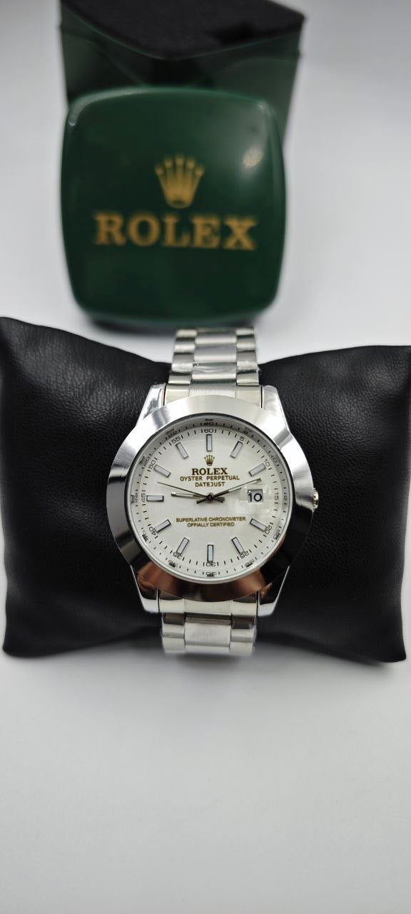 ROLEX DAYTJUST DIŞI GÜMÜŞ İÇİ BEYAZ SAAT