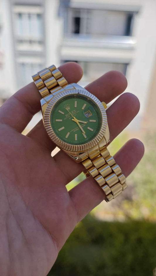 DIŞI ALTIN İÇİ YEŞİL ROLEX MODEL