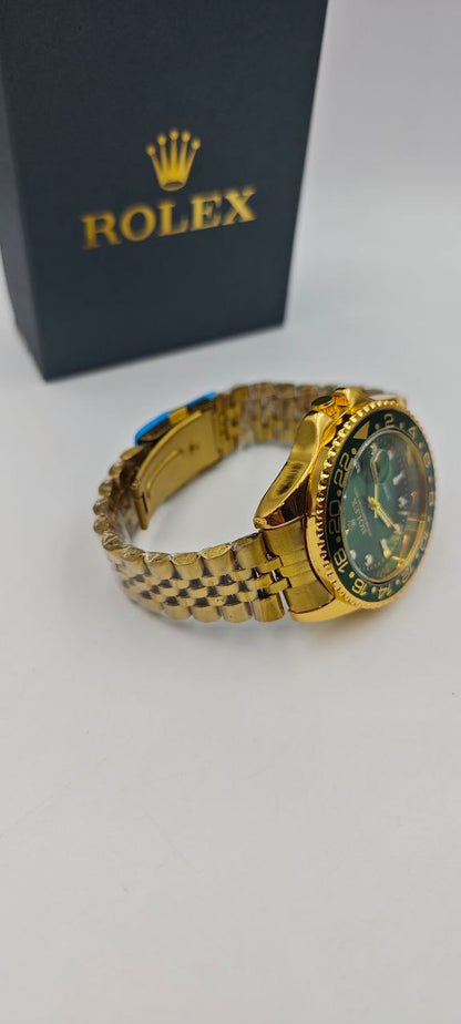 ROLEX DIŞI ALTIN İÇİ YEŞİL SAAT