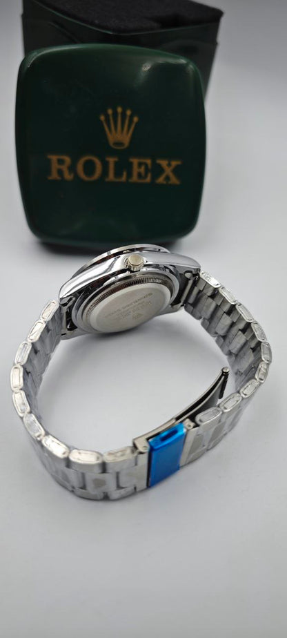 ROLEX DIŞI GÜMÜŞ İÇİ MAVİ SAAT