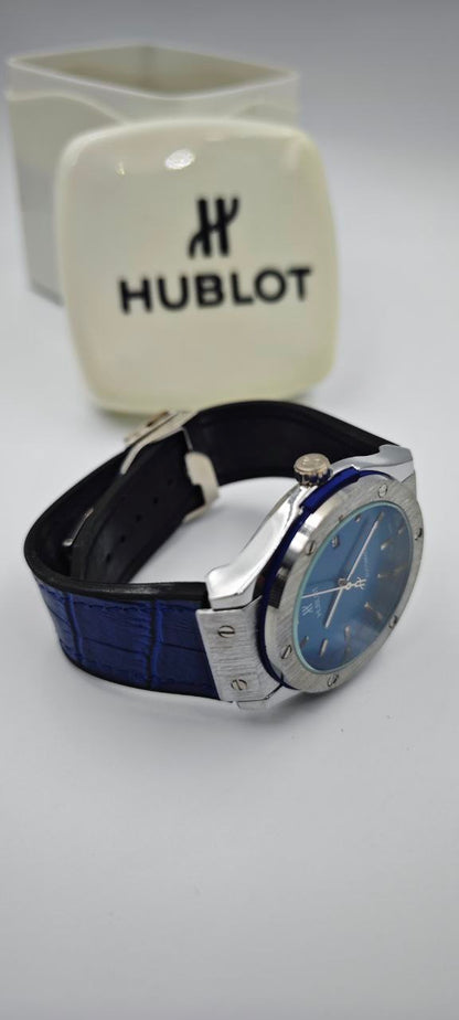 HUBLOT GENEVE PLASTİK KORDON MAVİ SAAT