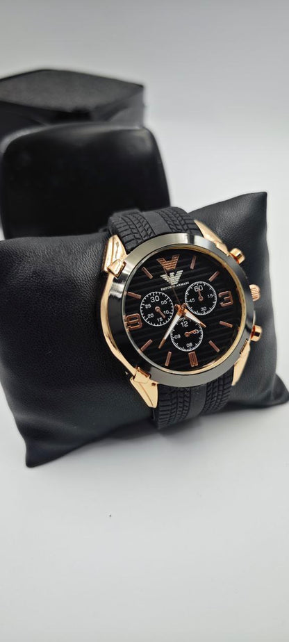 EMPOROİ ARMANİ SİYAH-GOLD SAAT