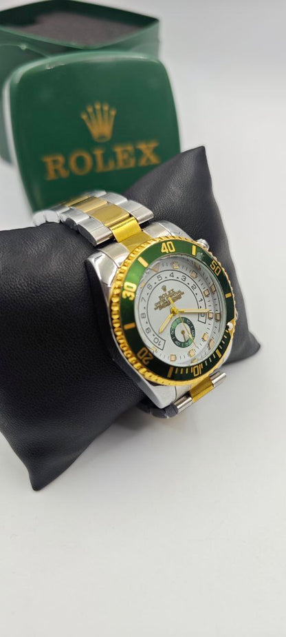 ROLEX YACH-T MASTER ÇİFT RENK İÇİ YEŞİL-BEYAZ SAAT