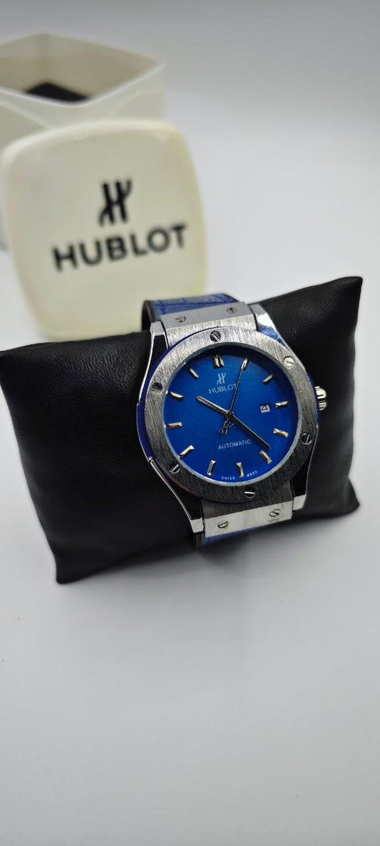 HUBLOT GENEVE PLASTİK KORDON MAVİ SAAT