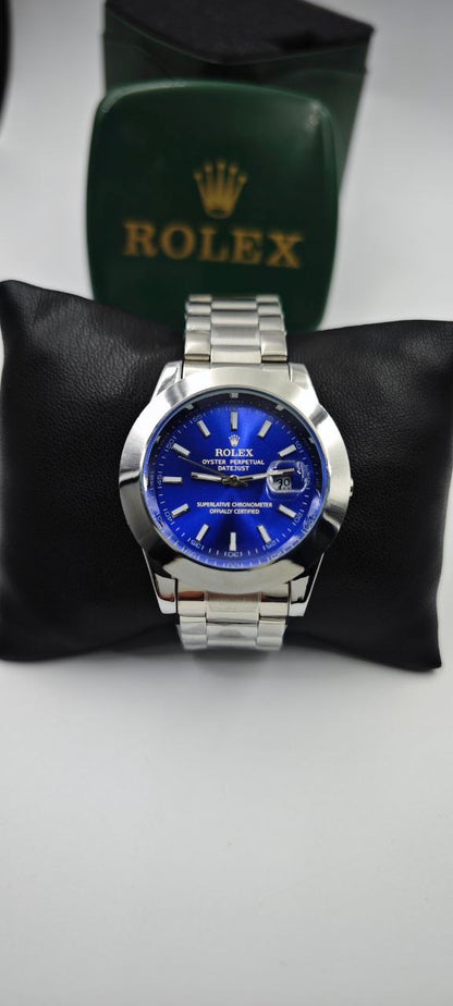 ROLEX DIŞI GÜMÜŞ İÇİ MAVİ SAAT