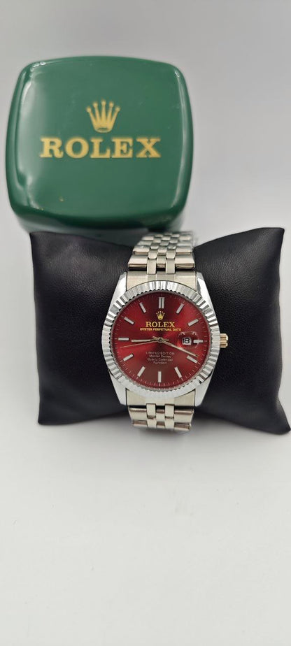 ROLEX ÇELİK KIRMIZI SAAT