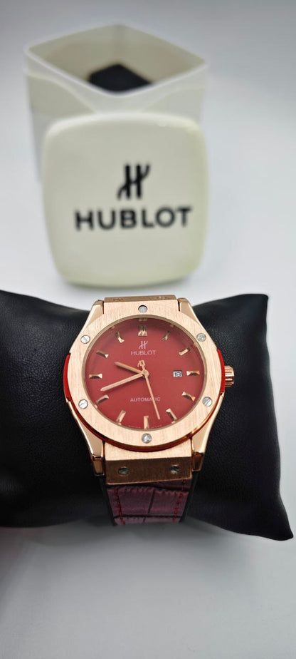 HUBLOT GENEVE PLASTİK KORDON KIRMIZI SAAT