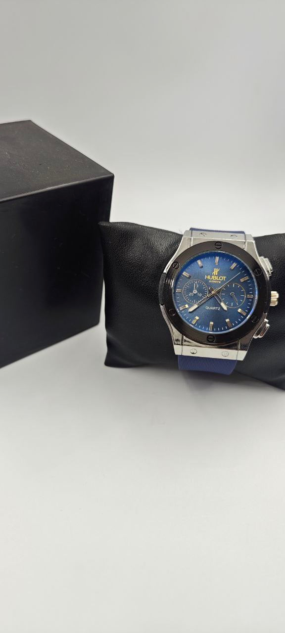 HUBLOT SLİKON KORDON MAVİ SAAT