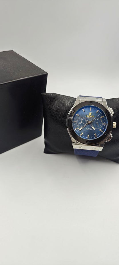 HUBLOT SLİKON KORDON MAVİ SAAT