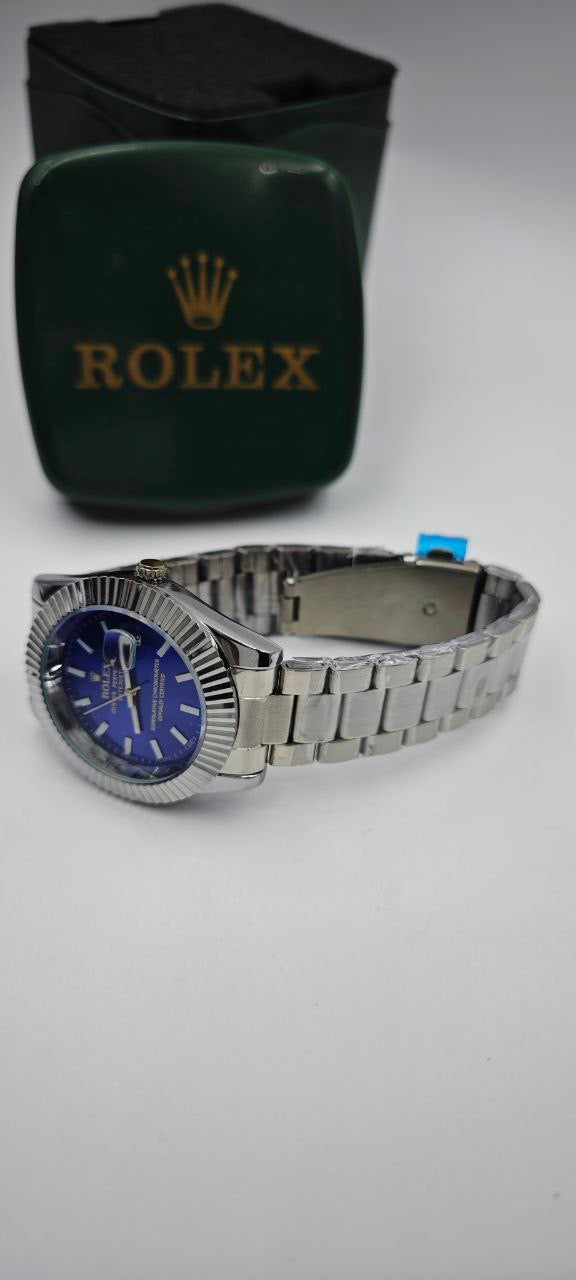 ROLEX DIŞI GÜMÜŞ İÇİ MAVİ SAAT
