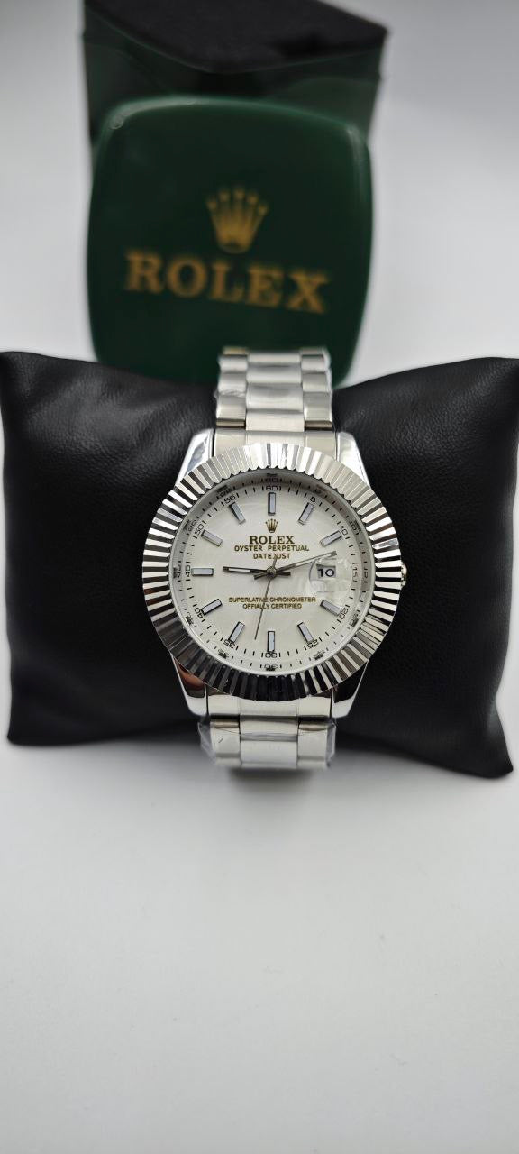 ROLEX DIŞI GÜMÜŞ İÇİ BEYAZ SAAT