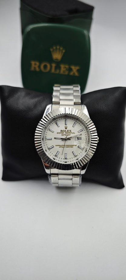 ROLEX DIŞI GÜMÜŞ İÇİ BEYAZ SAAT